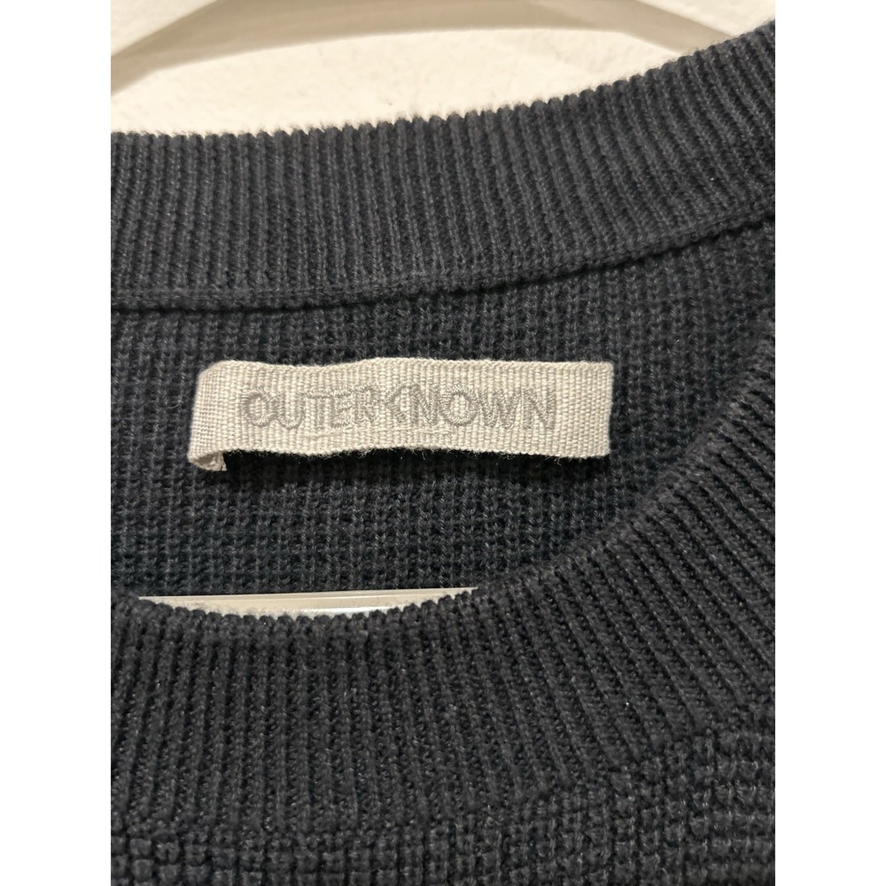 Outerknown Nostalgic Striped Waffle-Knit Sweater Black Rainbow Men's Medium - Picture 3 of 10